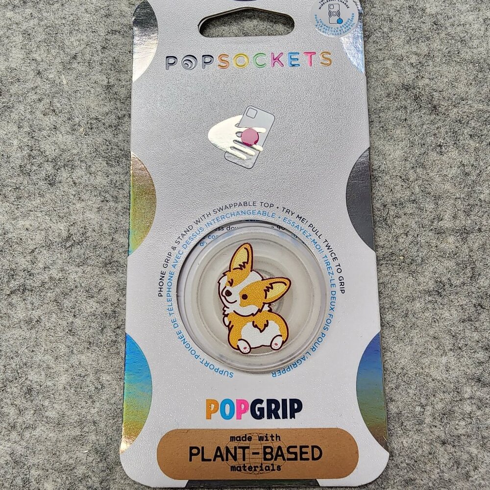 Translucent Cheeky Corgi Popsockets Single Grip & Stand Phones and Table Holder